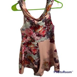 ASOS floral romper with drape neck